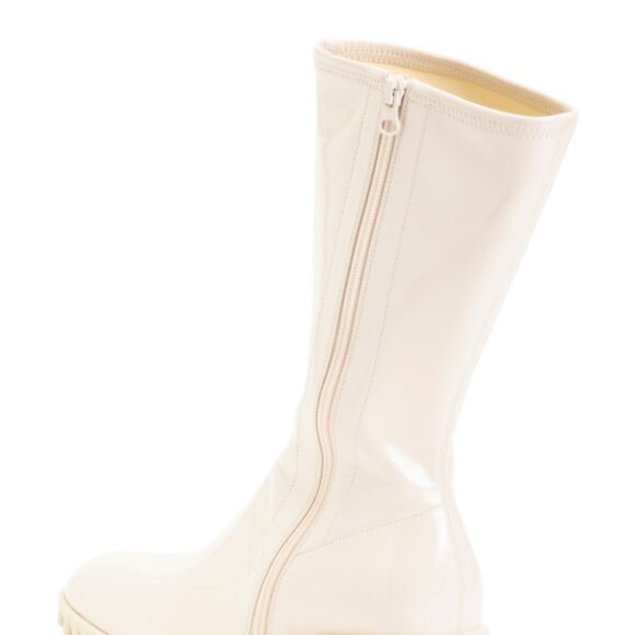 NEW 4CCCCEES Patent Leather Bloffo Half Boots Cream for women 1368mn - Picture 3 of 3